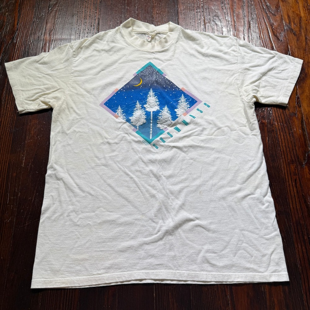 Vintage Snowmass Colorado Shirt Mens XL White Single Stitch USA Graphic